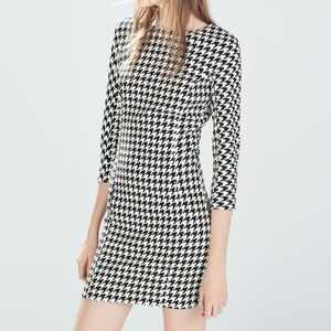 Zara Trafaluc Houndstooth White/Black Dress